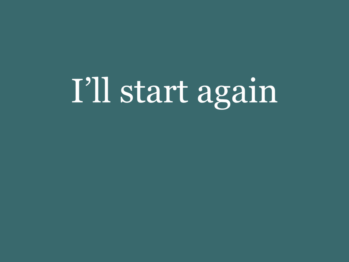 Philip Bradshaw, I’ll Start Again